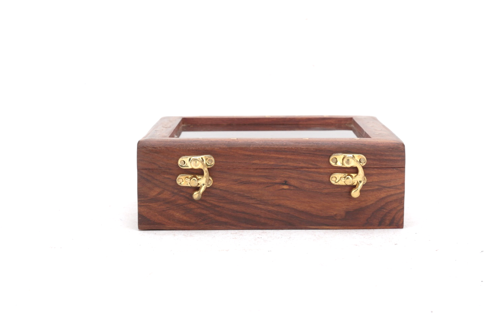 Dry-fruit/ Spice box (glass lid, 4 compartments)